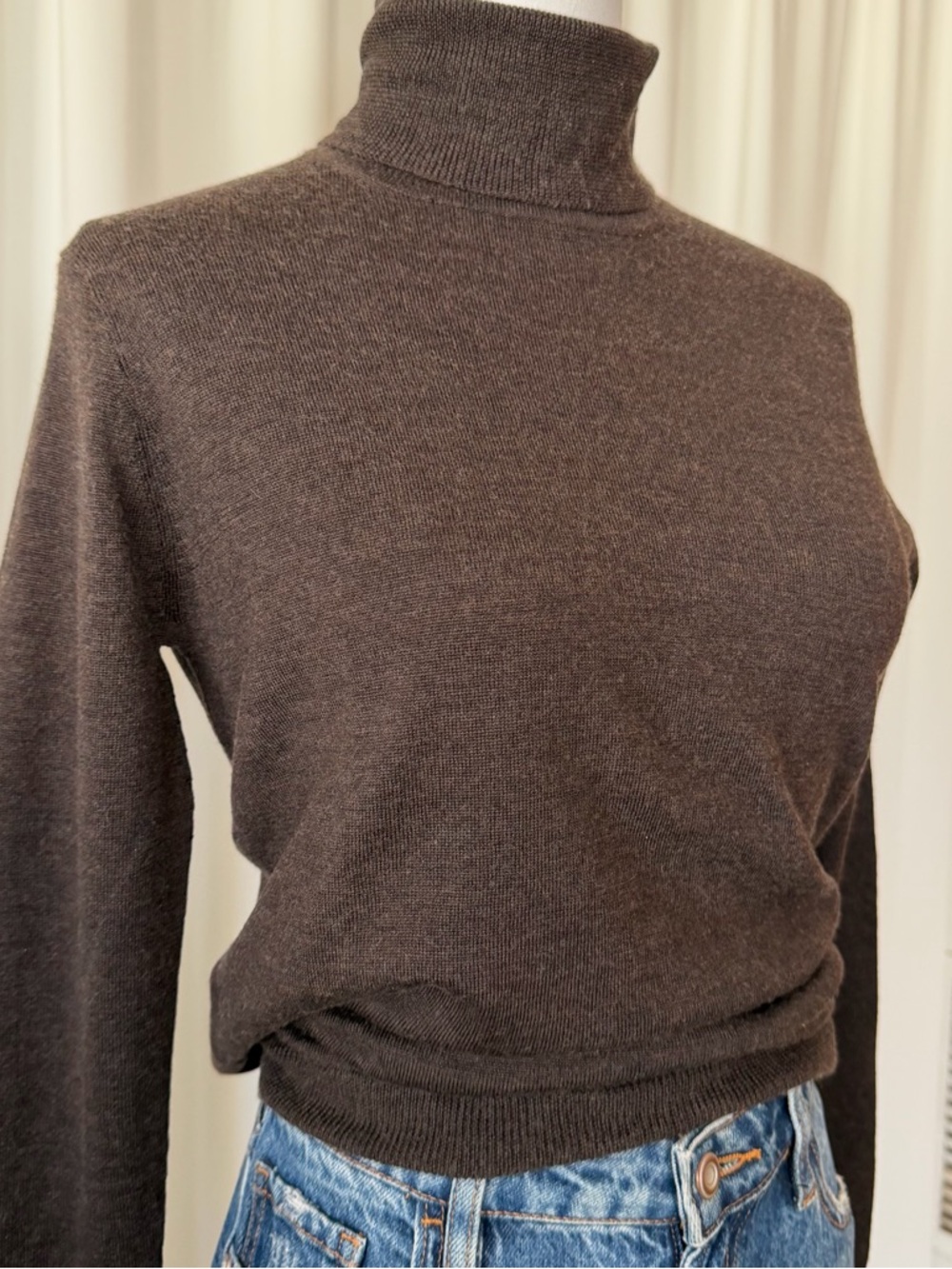 Vintage 1990 Brooks Brothers Silk Cashmere Wool Blend turtleneck sweater Medium - Picture 4 of 13